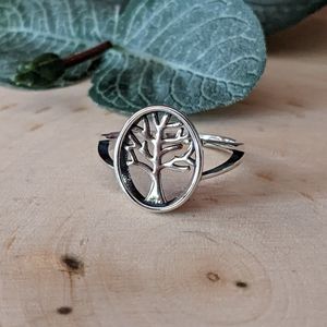 925 Sterling Silver Ring Tree of Life Size 7 Women's Jewelry